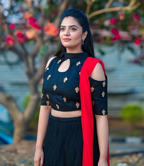 Black Shoulder Cut Blouse