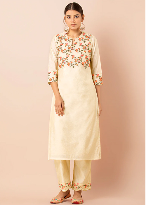 Chanderi Straight Cut Kurta