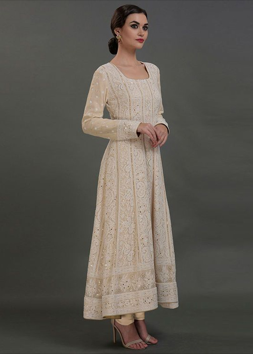 Chikankari Anarkali Kurti