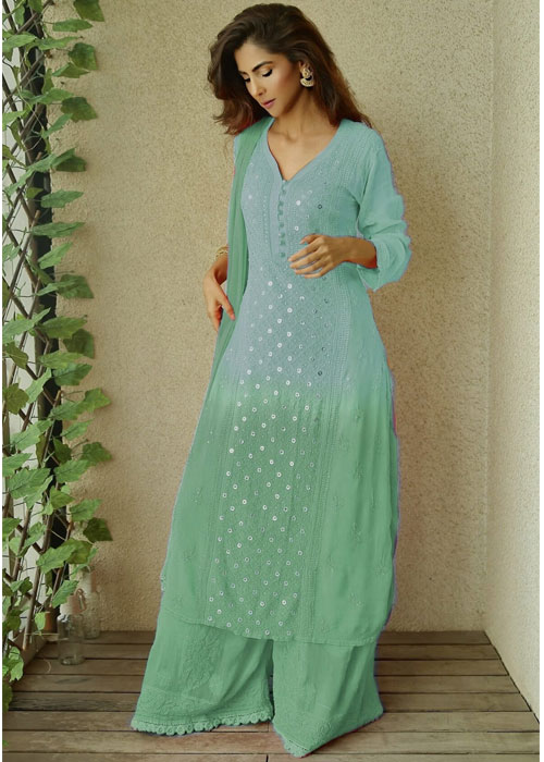 Dual Shade Chikankari Kurta