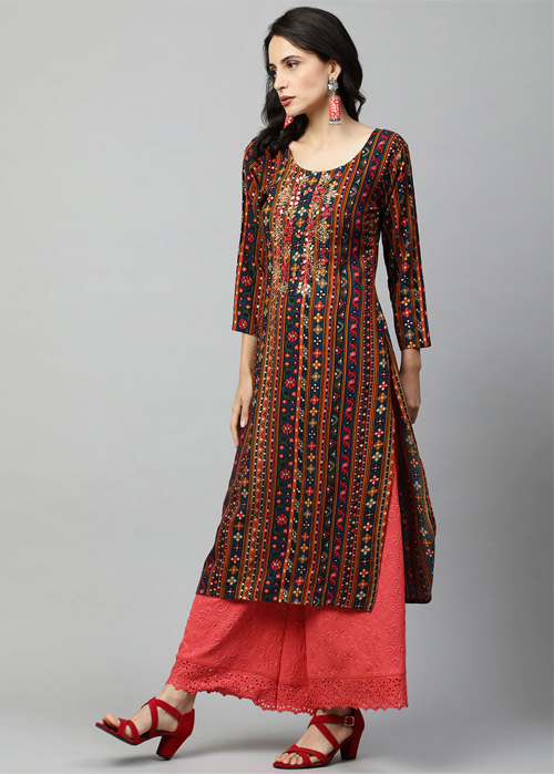 Embroidered Miror Work Kurti