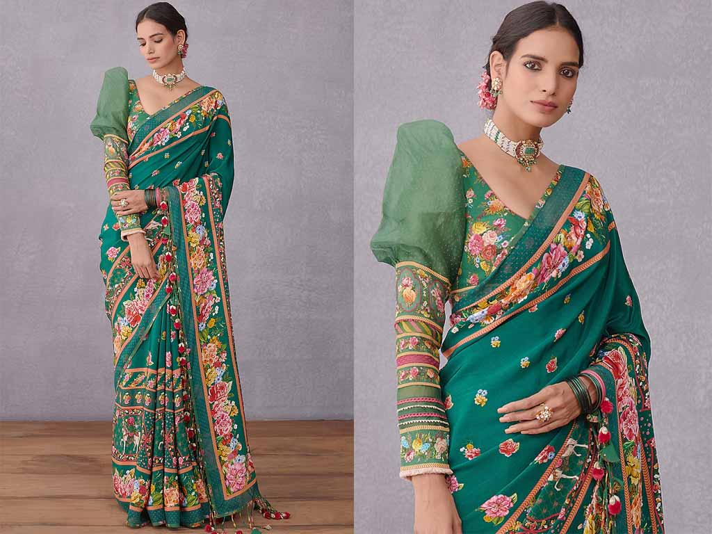 Emerald Green Saree