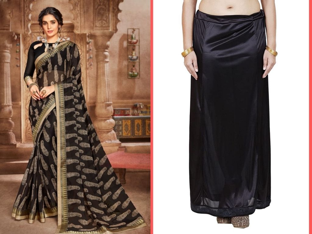 Georgette Saree and Peticoat 