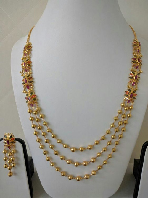 Gold Plated Beaded Rani Haar