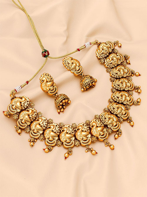 Gold Plated Temple Jewellery set