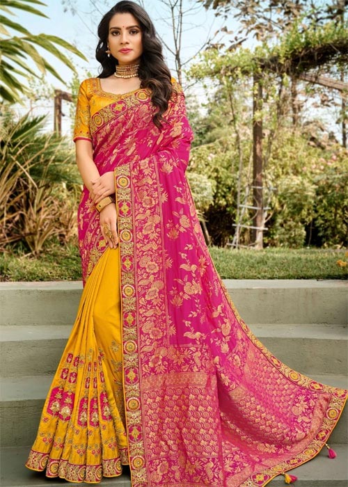 Half And Half Silk Saree