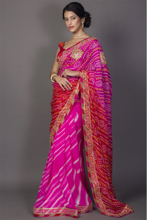Half Lehariya Saree
