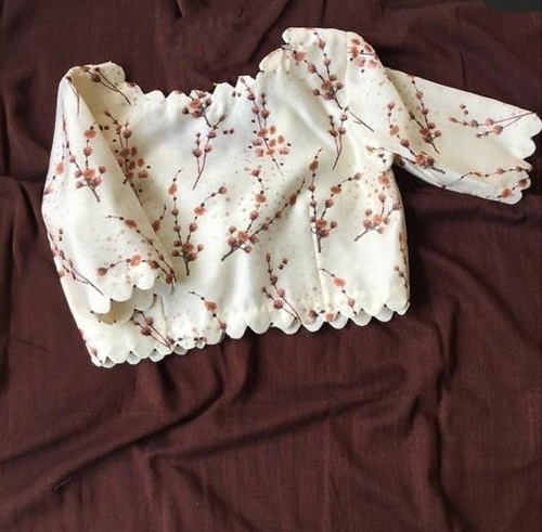 Half Sleeves White Blouse Design