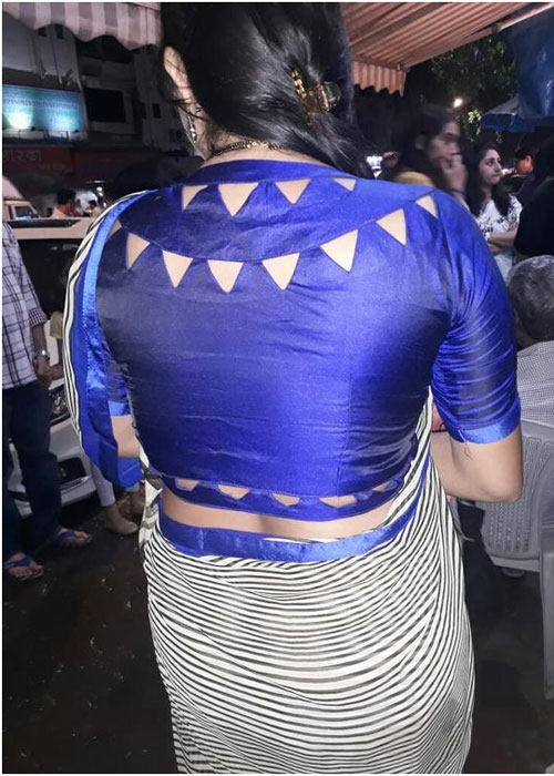High Neck Cut Work Blouse Design