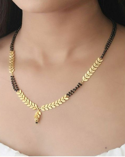 Leaf Shape Gold Mangalsutra