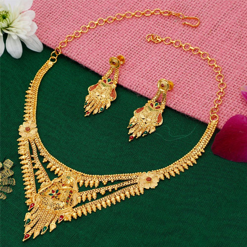 Meenakari Gold Plated Necklace Design