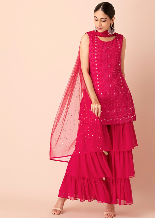 Pink Chikankari Kurti