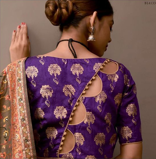 Purple Cut Work Blouse