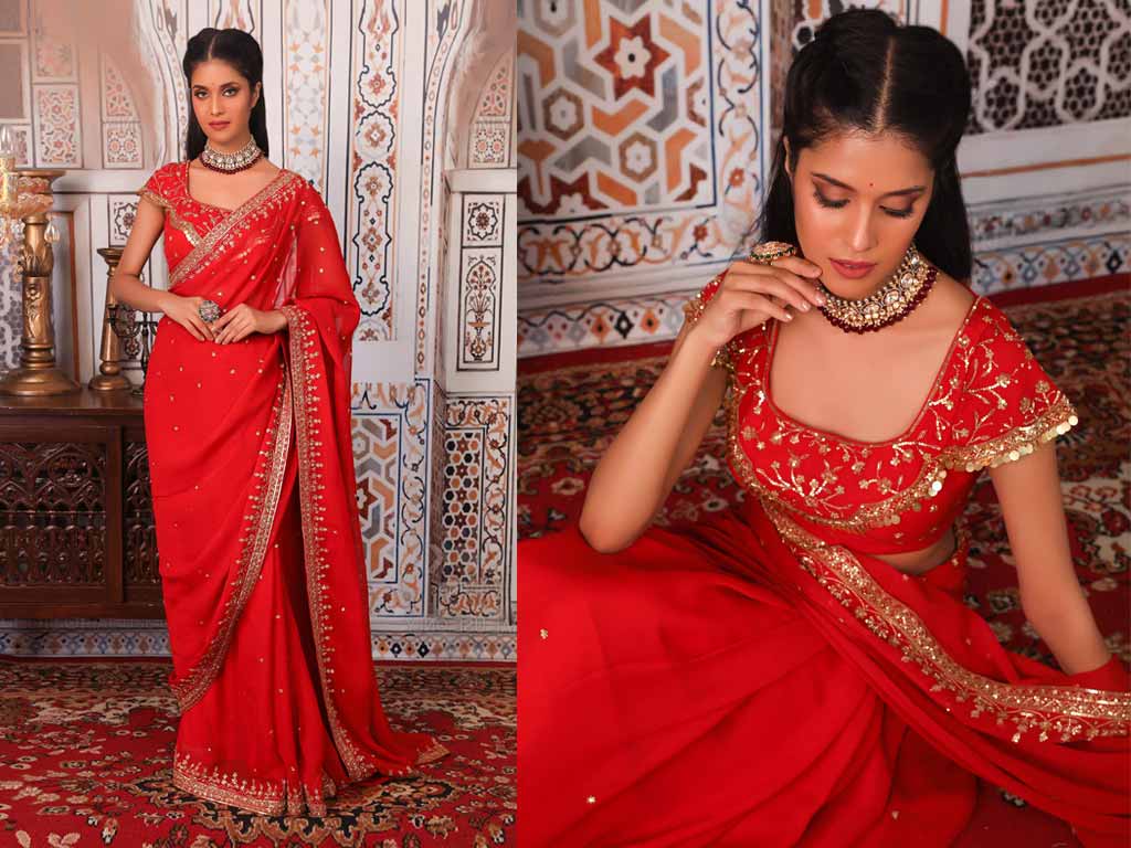 Red Georgette Saree