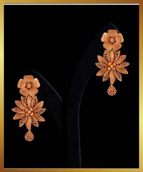 Shining Drop Gold Earrings