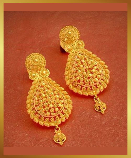 Stylish Drop Gold Earrings