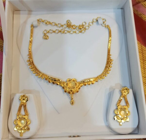 U Shape Gold Plated Necklace