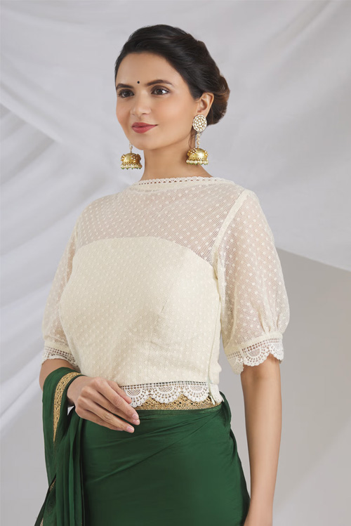 White Corchet Blouse