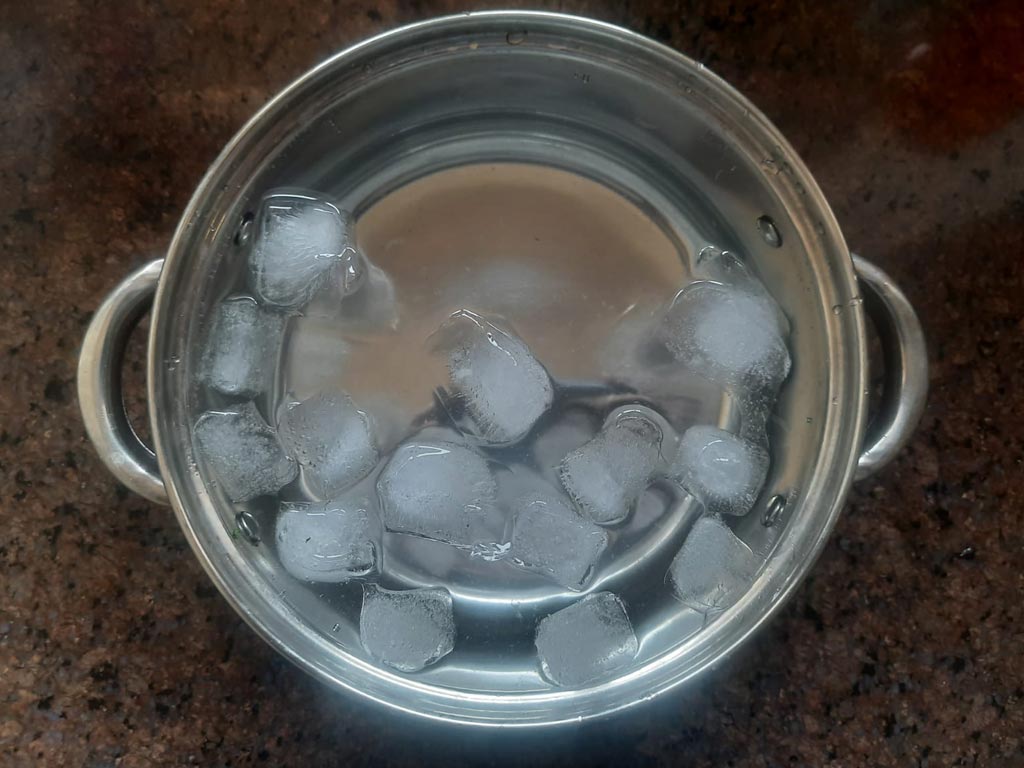 ice cubes in water