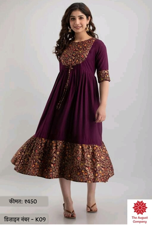 Anarkali Wine Kurti