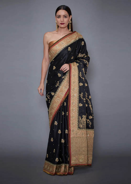 Black Embroidered Designer Saree