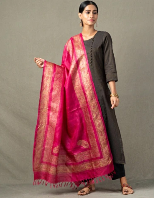 Pink Banarasi Dupatta