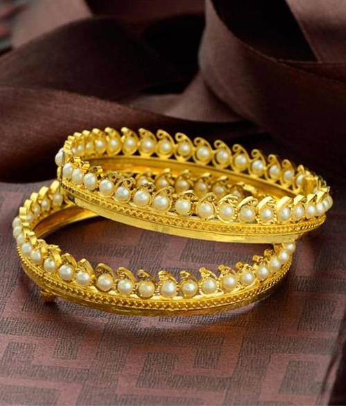 Paisley Shape Pearl Bangles