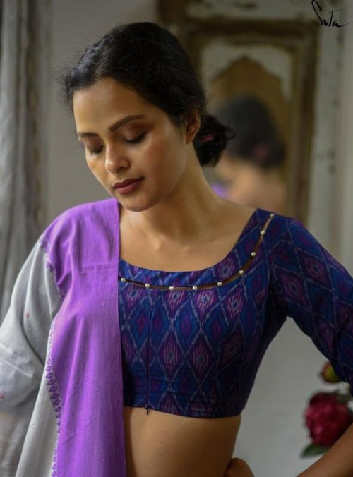 Blue Pearl Work Blouse Design