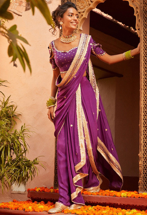 Dhoti Style Saree