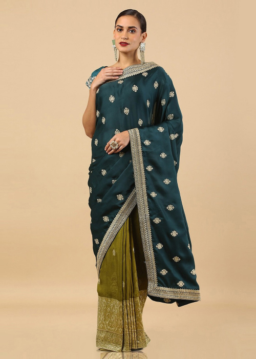 Olive Green Half Saree