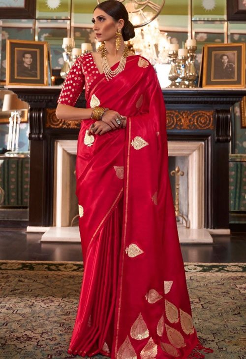 Rose Red Saree