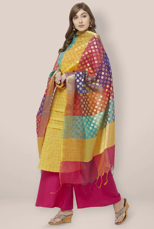 Multi color Banarasi Dupatta