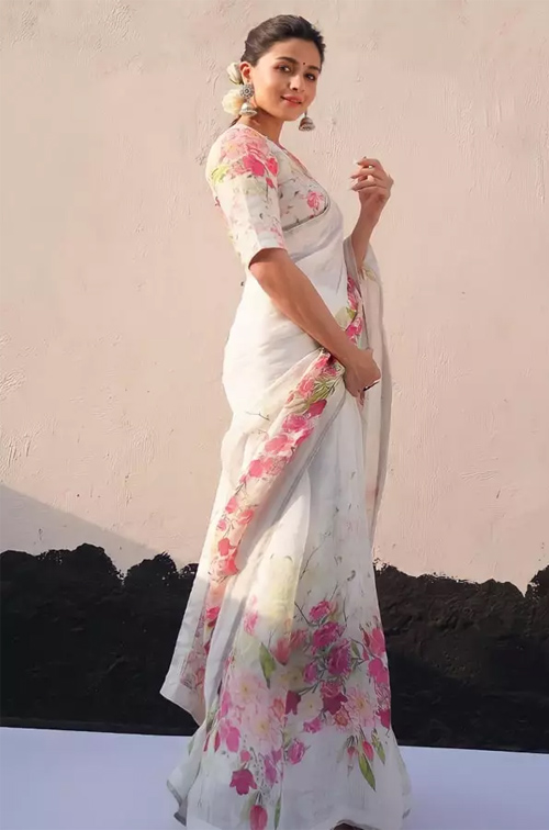 Alia Bhatt Floral Printed Saree