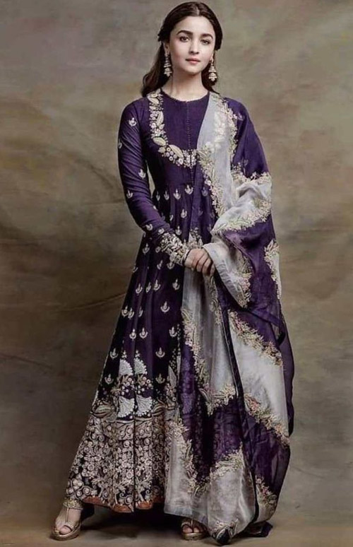 Alia In Purple Anarkali