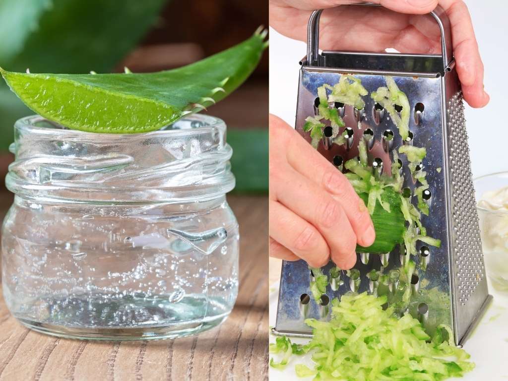 Aloe Vera Gel, Cucumber grated