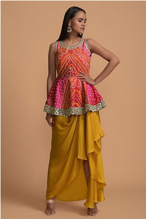 Bandhani Peplum Blouse