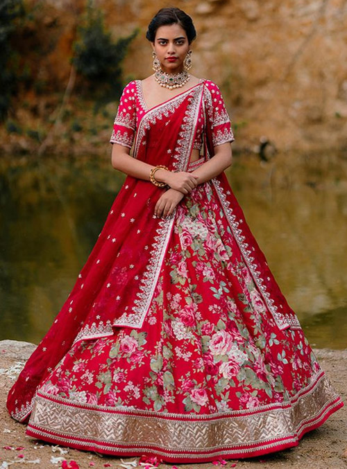 Border Work Dupatta Draping