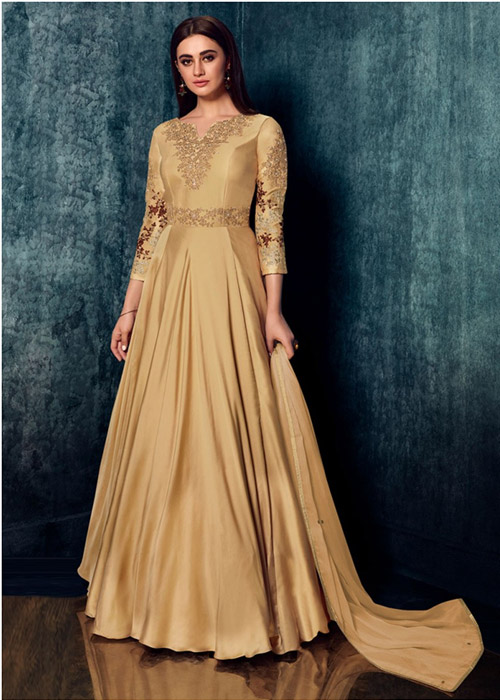 Cream Floor Length Dress
