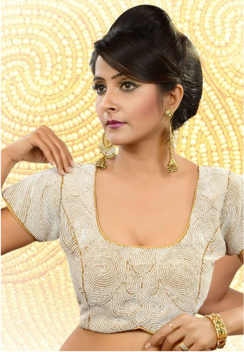 Deep U Neck Blouse Design