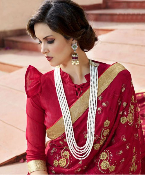 Double Sleeves Blouse Design