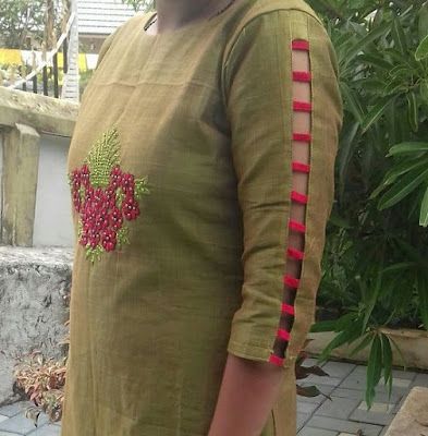 Dual Color Sleeves For Kurti