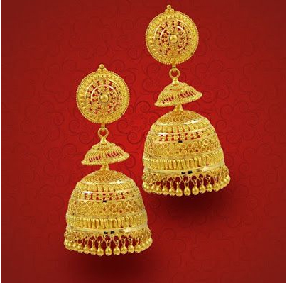 Gold Ghunghroo Jhumka