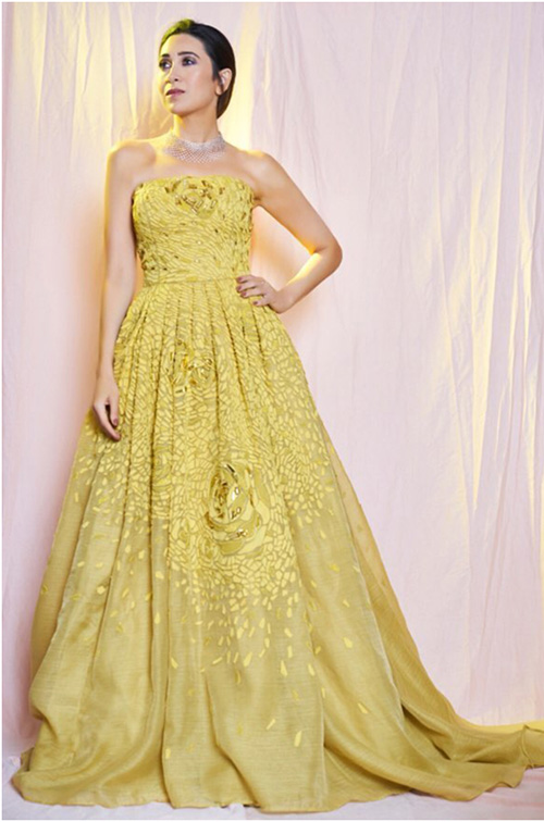 Karishma In Yellow Gown