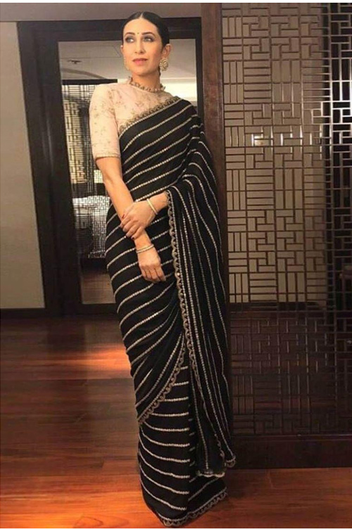 Karishma Kapoor In Black Saree