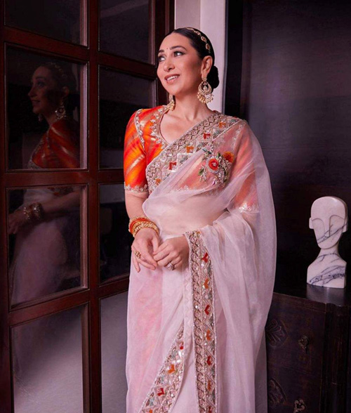 Karishma Kapoor In Organza Saree 