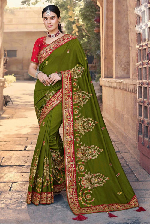 Mehendi Silk Saree