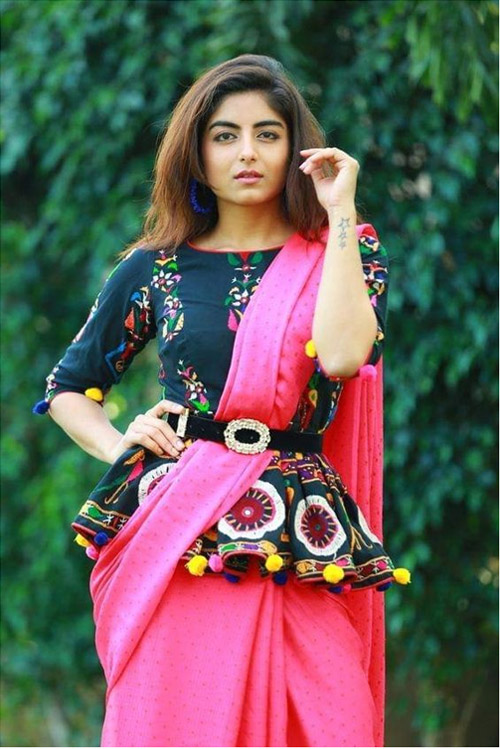 Navy Blue Peplum Blouse Design