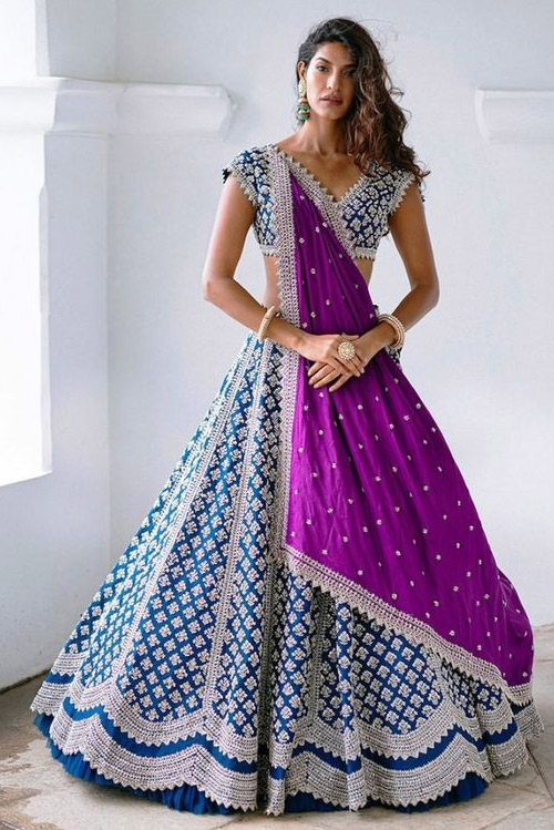 Opposite Dupatta Draping Style