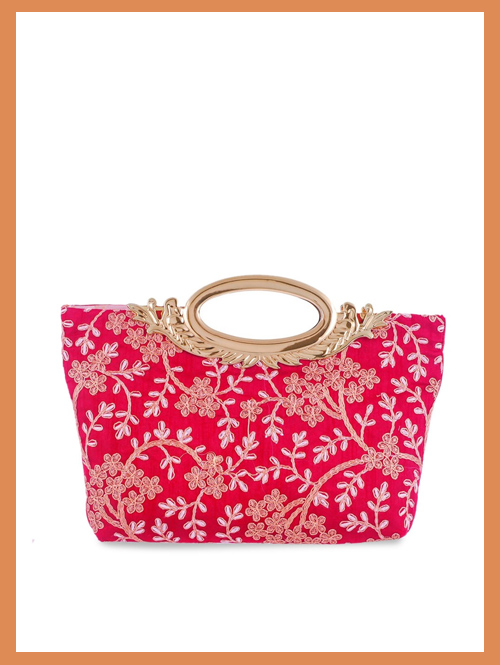 Pink Gold Tone Handbag