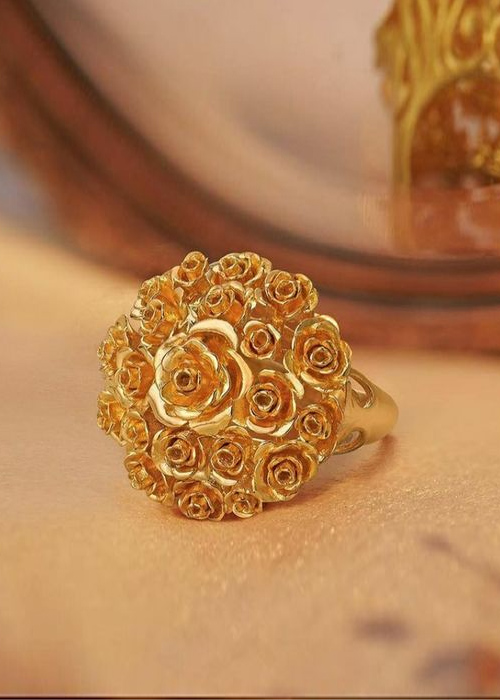 Rose 3D Gold Ring